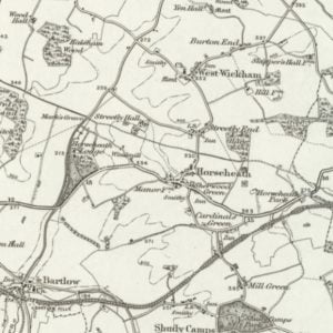 Manor of Goodreds or Jacobs, Horseheath Cambs map